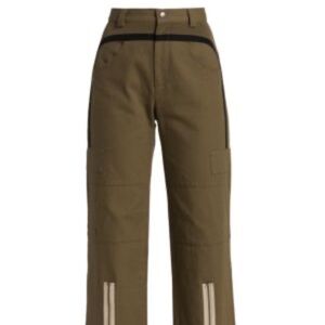 TWP Isabella Zip Leg Stretch Cotton Cargo Pants • size 2 • army green